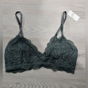 Aerie Real Happy Wireless Lightly Lined Candy Lace Bra Royal Palm Size M NWT